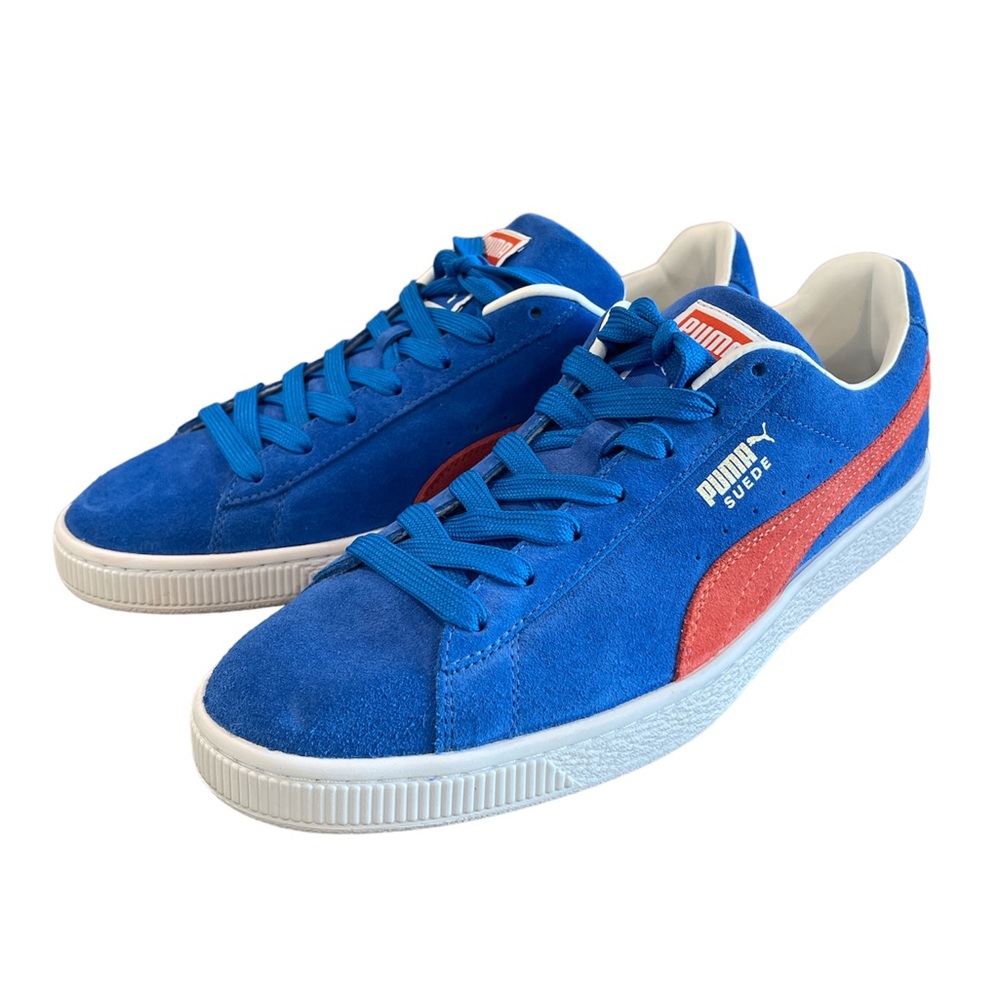 NEW PUMA Men's Suede Classic Blue/Orange/White Sneaker NWOT Sz 11